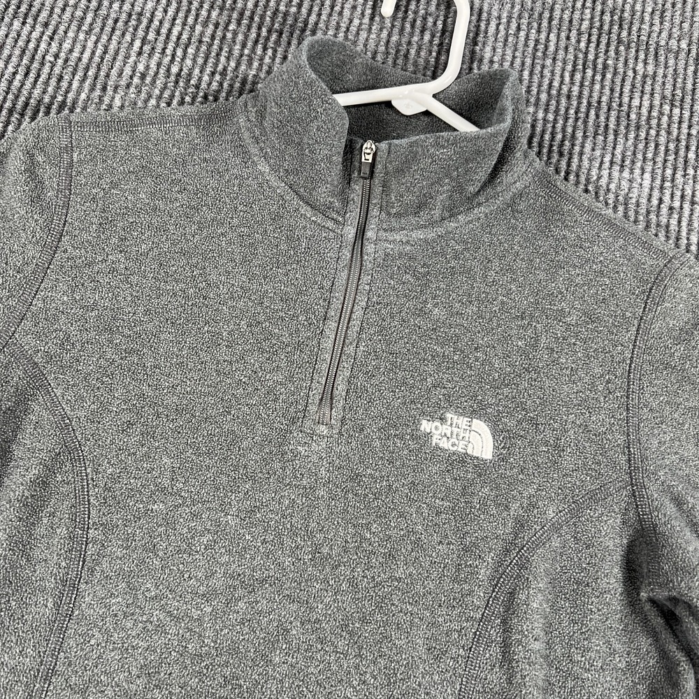The North Face Fleece Pullover Womens Small Gray Long Sleeve 1/4 Zip Mock Neck